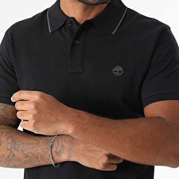 Timberland - Polo-Shirt Kurzarm Slim Printed Neck A6BV8 Schwarz