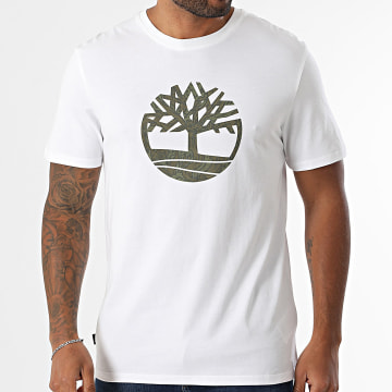 Timberland - Tee Shirt Camo Tree Logo A6DTS Blanc