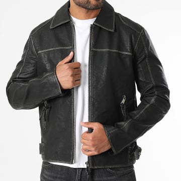 Uniplay - Chaqueta de piel sintética negra