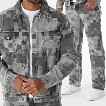 Uniplay - Ensemble Veste Jean Et Jean Gris