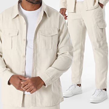 Uniplay - Ensemble Surchemise Et Pantalon Cargo Slim Beige