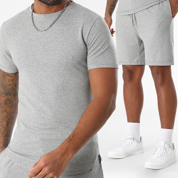 Uniplay - Conjunto de camiseta y pantalón corto gris jaspeado