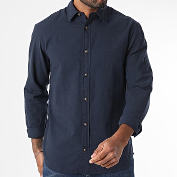 Jack And Jones - Zomers Shirt Lange Mouw Marineblauw