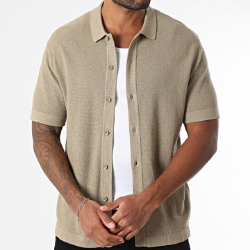 Jack And Jones - Chemise Manches Courtes Emil Beige Foncé
