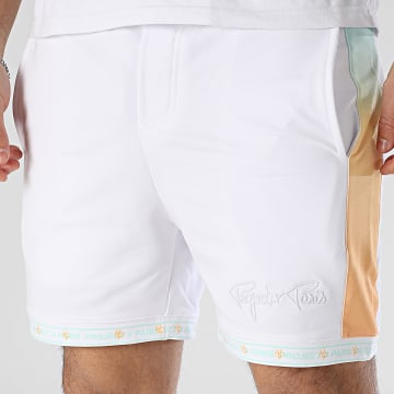 PXP - Short Jogging A Bandes 2440092 Blanc Vert Orange