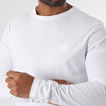 BOSS - Tee Shirt Manches Longues Tacks 50512111 Blanc