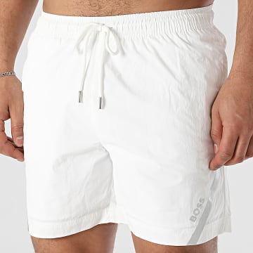 BOSS - Short De Bain Roman 50539913 Blanc Argenté