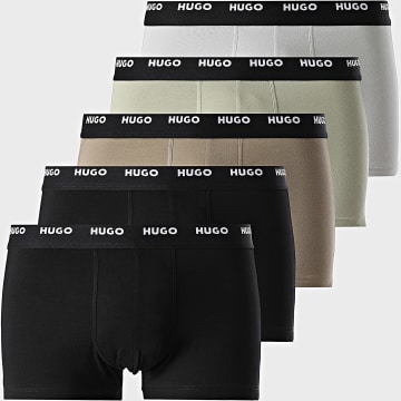 HUGO - Lot De 5 Boxers 50532619 Noir Gris Clair Vert Clair Taupe