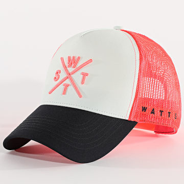 Watts - Casquette Trucker Tribe Vert Clair Noir Rose Fluo