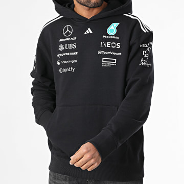 Adidas Sportswear - Sweat Capuche A Bandes Mercedes AMG JW5385 Noir Blanc