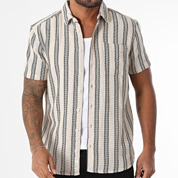 Blend - Camicia a maniche corte a righe 20717682 Beige Nero