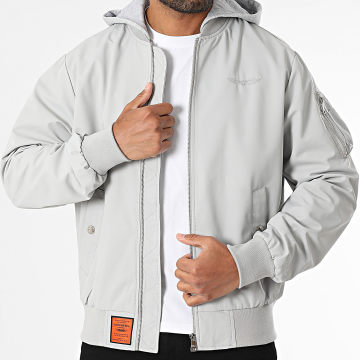 Bombers Original - Bomberjacke mit Kapuze Gower Hellgrau