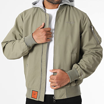 Bombers Original - Gower Bomberjacke mit Kapuze Khaki Grün