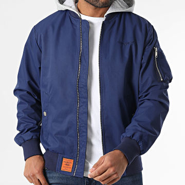 Bombers Original - Gower Bomberjacke mit Kapuze Marineblau