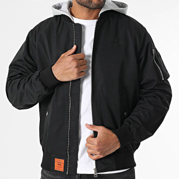 Bombers Original - Bomberjacke mit Kapuze Gower Schwarz