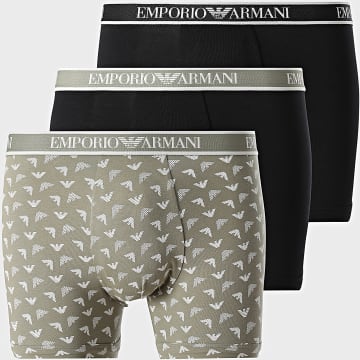Emporio Armani - Juego De 3 Boxers EM000371-AF10779 Caqui Verde Negro