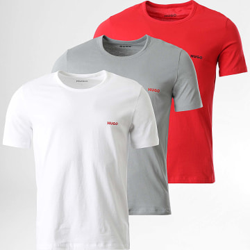 HUGO - Lot De 3 Tee Shirts 50532811 Blanc Gris Rouge