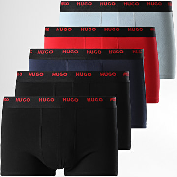 HUGO - Lot De 5 Boxers 50532619 Noir Rouge Bleu Clair Bleu Marine