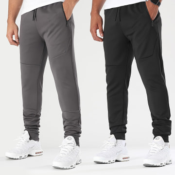 LBO - Lote de 2 pantalones Jogging 0258 0227 Gris antracita Negro