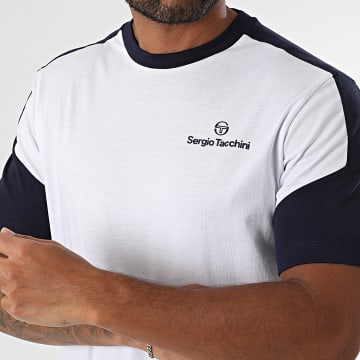 Sergio Tacchini - Tee Shirt Giardino 41004 Blanc Bleu Marine