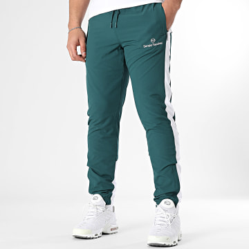 Sergio Tacchini - Giardino 41005 Pantalón Jogging Verde Oscuro Blanco con Bandas
