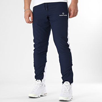 Sergio Tacchini - Giardino 41005 Pantalón de chándal con banda blanca azul marino