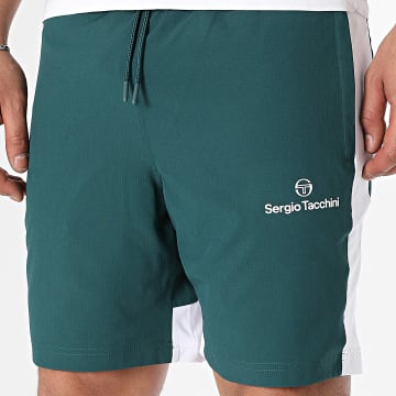 Sergio Tacchini - Short Jogging Giardino 41006 Vert Foncé Blanc