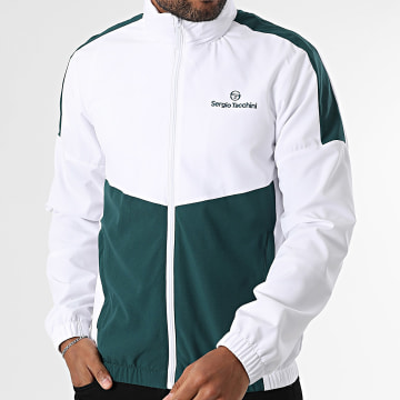 Sergio Tacchini - Veste Zippée Capuche Giardino 41009 Blanc Vert Foncé