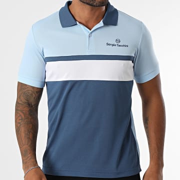 Sergio Tacchini - Polo Manches Courtes Elfetta 41029 Bleu Clair Bleu Marine Blanc