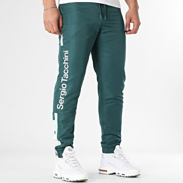 Sergio Tacchini - Denso 41124 Pantalones de chándal con banda Verde oscuro Verde claro