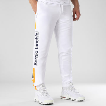 Sergio Tacchini - Denso 41124 Pantalón de chándal con banda naranja blanca