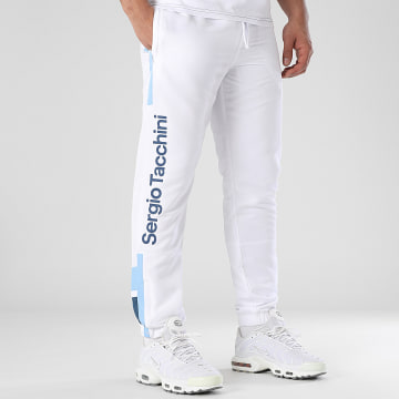 Sergio Tacchini - Denso 41124 Pantalón de chándal con banda azul claro blanco