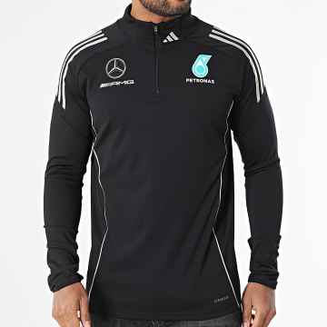 Adidas Performance - Mercedes AMG JX8267 Negro raya reflectante Zip Cuello Sudadera