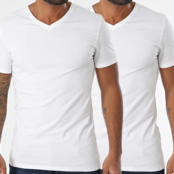 Blend - Lot De 2 Tee Shirts Col V 701996 Blanc