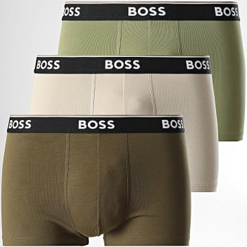BOSS - Lot De 3 Boxers Power 50531684 Beige Vert Vert Kaki