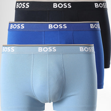 BOSS - Lot De 3 Boxers Power 50531684 Bleu Clair Bleu Roi Bleu Marine