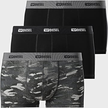 Diesel - Set di 3 boxer Damien A17832-0IKBL nero grigio antracite