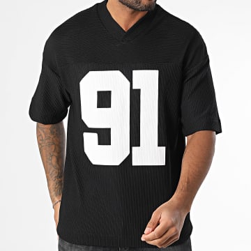 Ikao - Camiseta oversize cuello pico 024 Negro