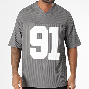 Ikao - Camiseta oversize cuello pico 024 Gris antracita