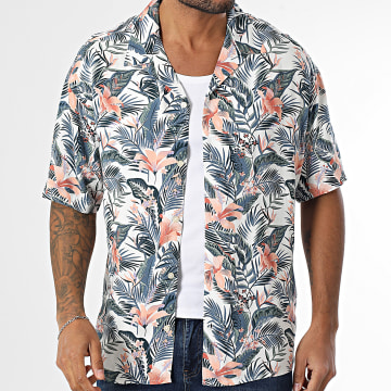 Jack And Jones - Chemise Manches Courtes Jeff Tropical Blanc Vert Bleu Orange