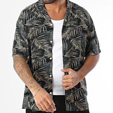 Jack And Jones - Chemise Manches Courtes Jeff Tropical Noir Gris Anthracite Beige