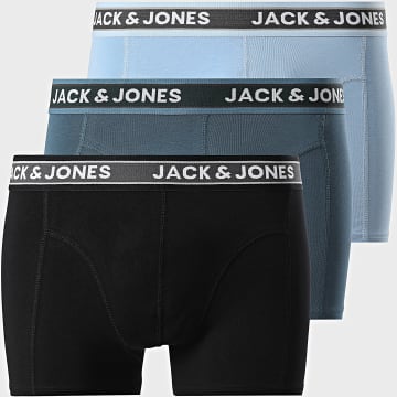 Jack And Jones - Lot De 3 Boxers Evan Noir Bleu Clair Bleu Foncé