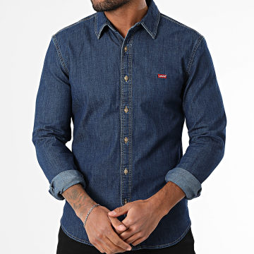 Levi's - Slim shirt met lange mouwen 86625 Blauw denim