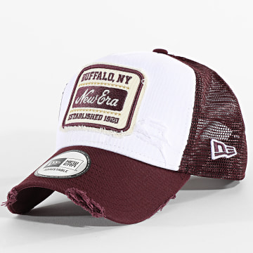 New Era - Gorra Trucker Patch Distress 60603677 Blanco Burdeos