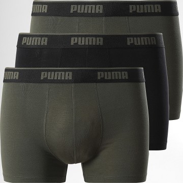 Puma - Set di 3 boxer 701234187 Verde Khaki Nero