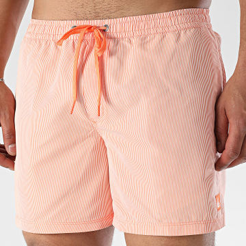 Quiksilver - Gestreifte Badeshorts Everyday Solid Volley EQYJV04120 Weiß Orange