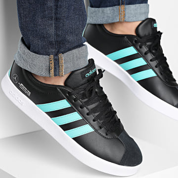 Adidas Sportswear - Baskets VL Court Mer JR1068 Core Black Semi Mint Rush Footwear White