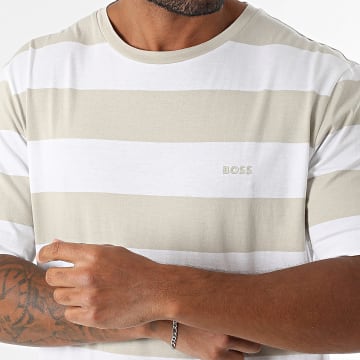 BOSS - TaleStripe T-Shirt 50499334 Weiß Beige