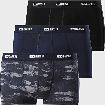 Diesel - Damien A17832-0IKBL Set di 3 boxer blu navy e nero