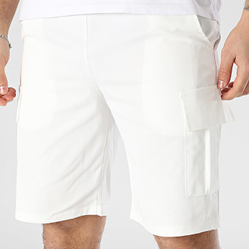 Frilivin - Pantalones cortos cargo blancos